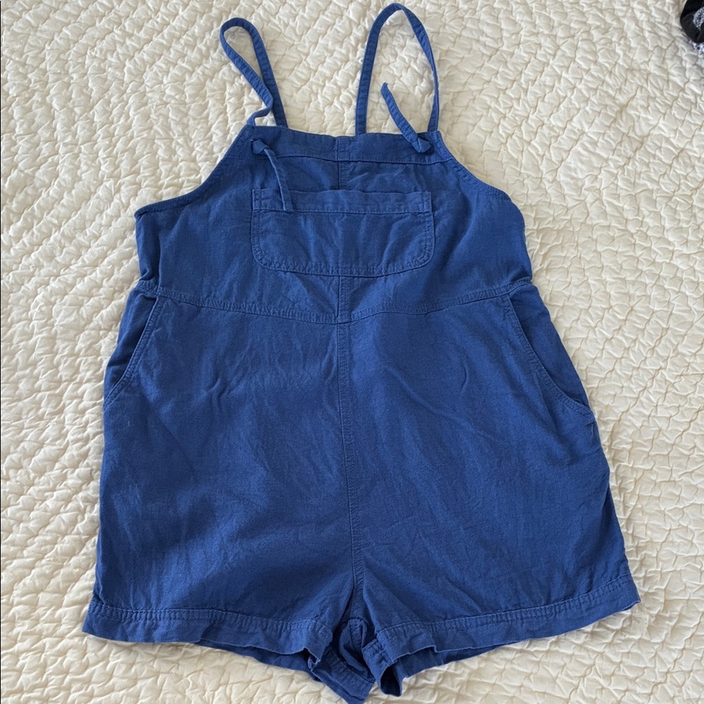 Blue short overalls shortalls boho bohemian hippie cottagecore EUC Old Navy - Picture 3 of 10